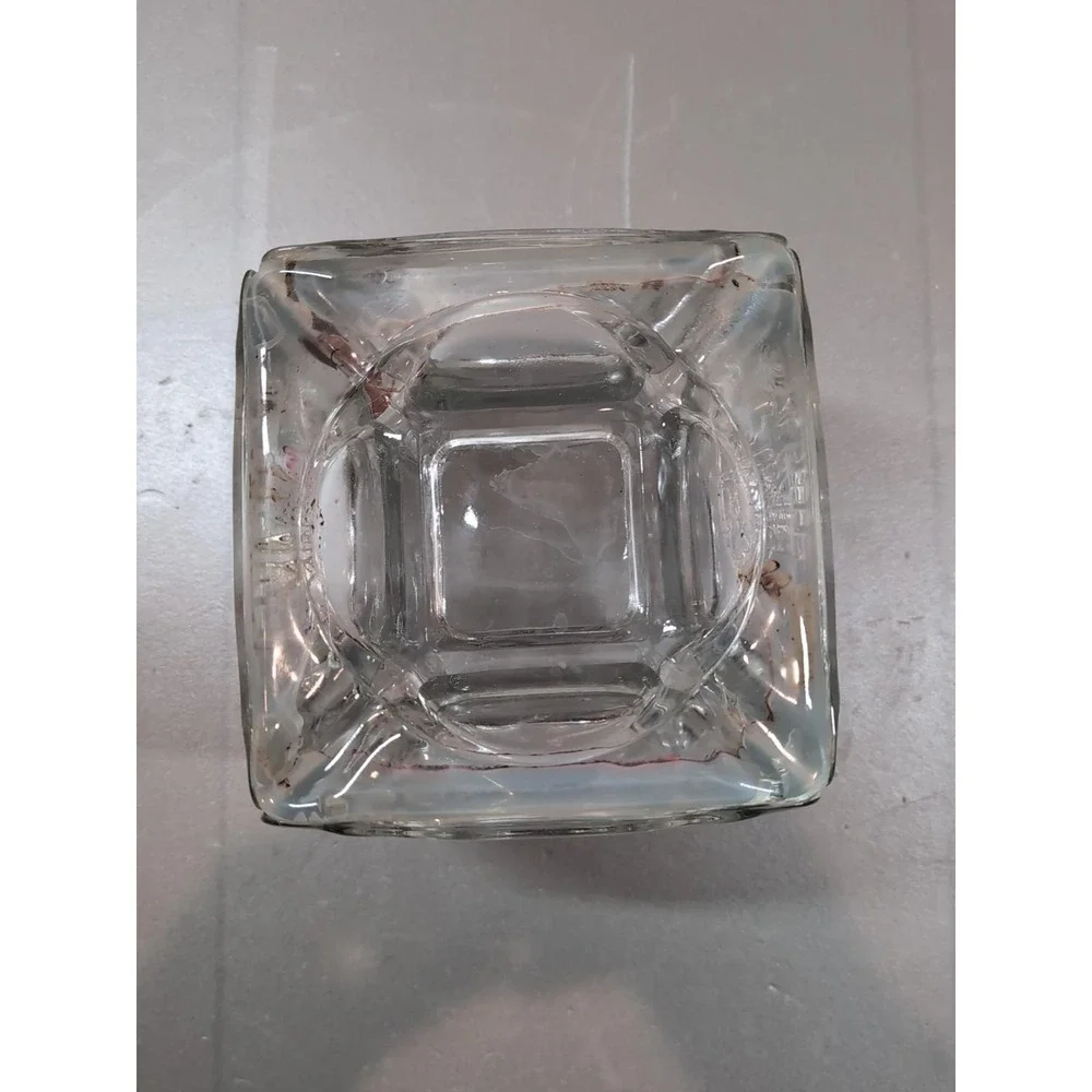 Handmade Glass Ashtray Cube Heavy Clear Glass Square Decorative Vessel 4x4x4
